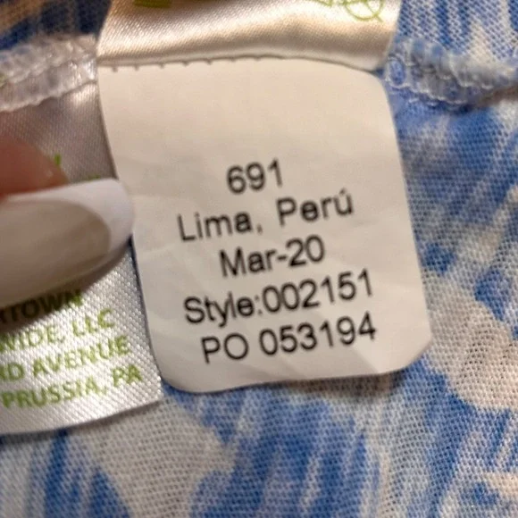 Lilly Pulitzer Kaia Tunic Top Womens M Blue Aqua Coral Cotton V-Neck Soutache - Picture 11 of 12